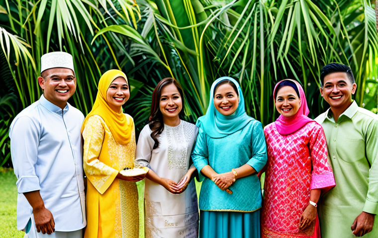무속 관련 논문 - **Image:** A diverse group of Malaysians participating in a Hari Raya Aidilfitri celebration, showca...
