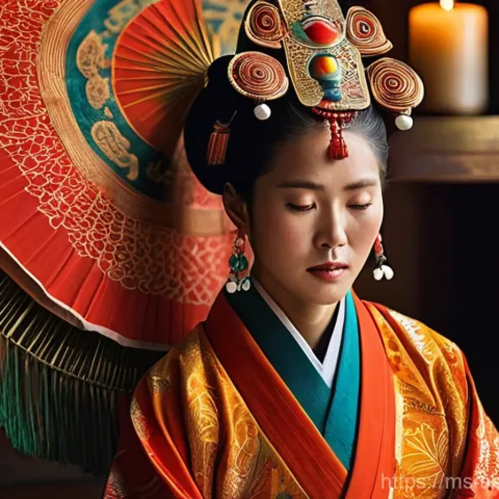 무속과 사주 차이점 - **Prompt 1: Dynamic Musok Ritual**
    "A captivating close-up of a Korean 'mudang' (female shaman) ...