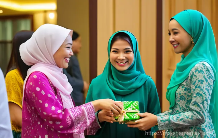 굿 의식 참여 시 주의사항 - "A serene and contemplative atmosphere inside a traditional Malaysian home or community hall, where ...