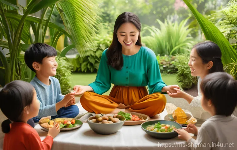 무속에서 재물운을 올리는 법 - **Prompt Title: The Abundance of Everyday Blessings**
    **Description:** A vibrant and warm illust...