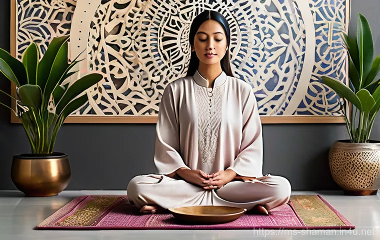 무속에서 재앙을 피하는 법 - **A Joyful Malaysian Community Meal with Pulut Kuning:**
    A heartwarming and vibrant scene of a m...